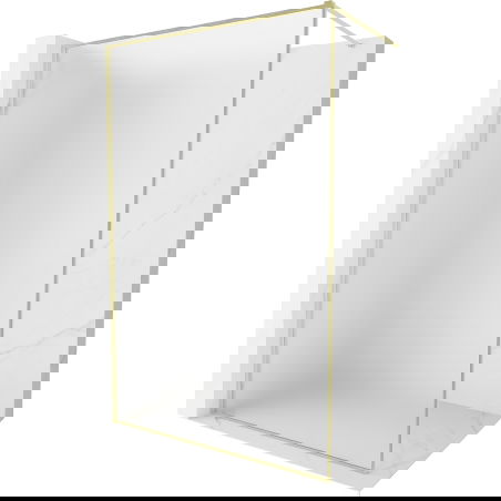 Mexen Kioto-XF Walk-in zuhanyfal kerettel 100 x 202 cm, zúzmarás 10 mm, aranyszálcsiszolt - 800-100-104-55-30-X