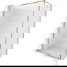 Mexen Kioto-XF perete de duș Walk-in cu ramă 80 x 202 cm, sticlă cu aspect înghețat 10 mm, aur roz - 800-080-104-60-30-X