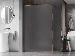 Mexen Kioto-XF perete de duș Walk-in cu cadru 90 x 202 cm, înghețat 10 mm, aur roz - 800-090-104-60-30-X