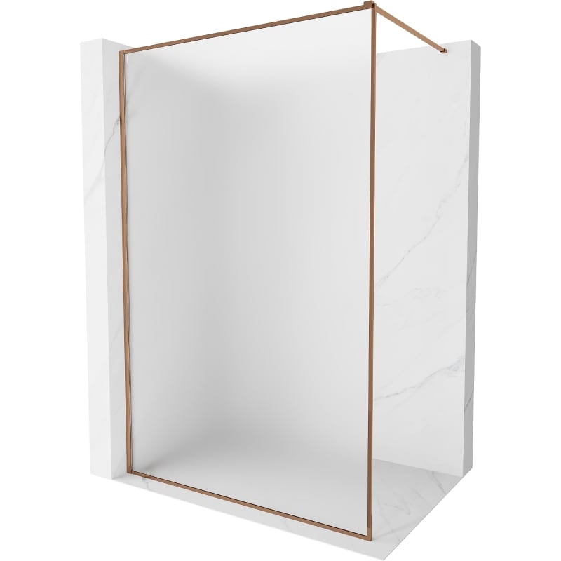 Mexen Kioto-XF perete de duș Walk-in cu cadru 110 x 202 cm, înghețat 10 mm, aur roz - 800-110-104-60-30-X