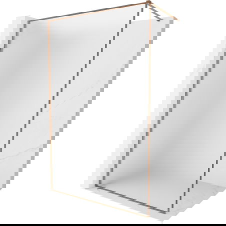 Mexen Kioto-XF perete de duș Walk-in cu cadru 130 x 202 cm, înghețat 10 mm, aur roz - 800-130-104-60-30-X