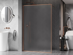 perete de duș Mexen Kioto-XF Walk-in cu cadru 70 x 202 cm, înghețat 10 mm, cupru periat - 800-070-104-65-30-X