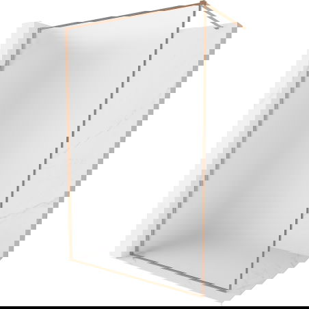 Mexen Kioto-XF perete de duș Walk-in cu cadru 140 x 202 cm, înghețat 10 mm, cupru periat - 800-140-104-65-30-X