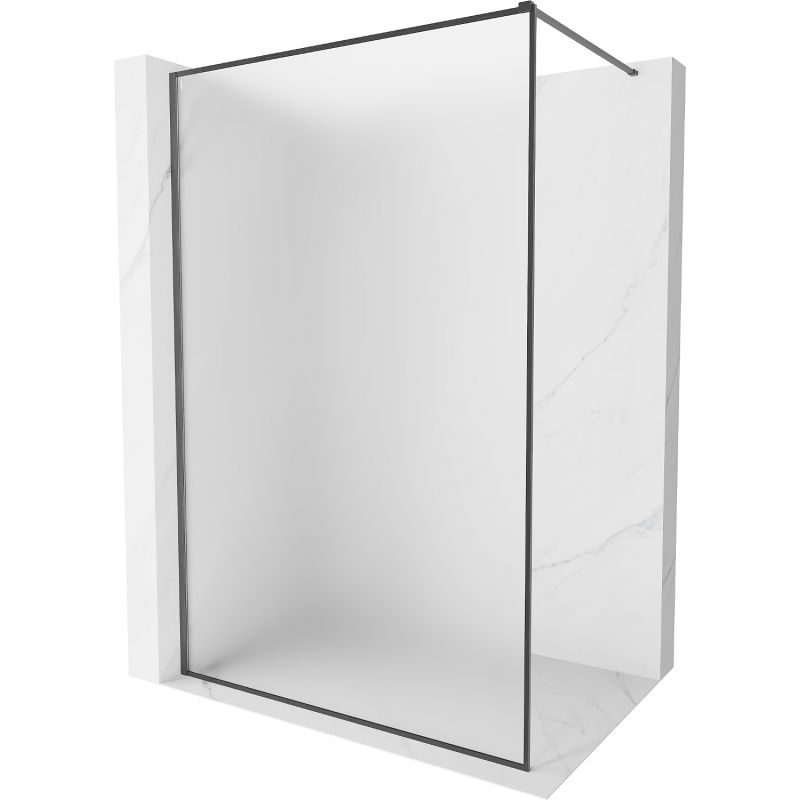 Mexen Kioto-XF perete de duș Walk-in cu ramă 130 x 202 cm, înghețat 10 mm, gri armă periat - 800-130-104-66-30-X