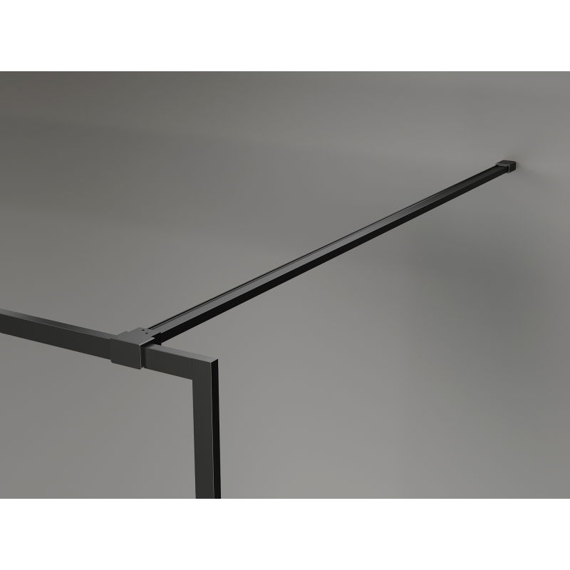 Mexen Kioto-XF Walk-in zuhanyfal kerettel 130 x 202 cm, tejszínű 10 mm, fekete - 800-130-104-70-30-X