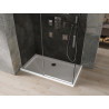 Mexen Omega 130 x 70 cm-es, grafit, króm tolóajtós zuhanykabin + Flat zuhanytálca, fehér - 825-130-070-01-40-4010