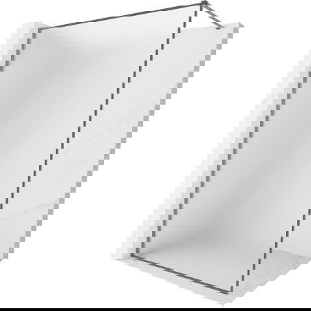 Mexen Kioto-XF zuhanyfal Walk-in kerettel 150 x 202 cm, opálos 10 mm, gun metal - 800-150-104-95-30-X
