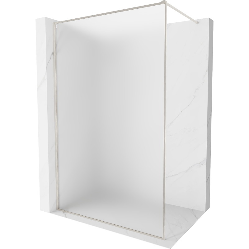 Mexen Kioto-XF Walk-in zuhanyfal kerettel 90 x 202 cm, jégkék 10 mm, kefélt nikkel - 800-090-104-97-30-X