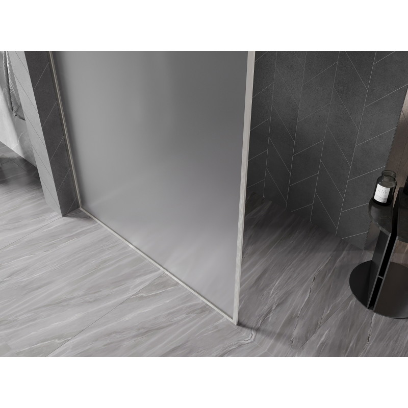 Mexen Kioto-XF perete de duș Walk-in cu cadru 90 x 202 cm, îngheț 10 mm, nichel periat - 800-090-104-97-30-X