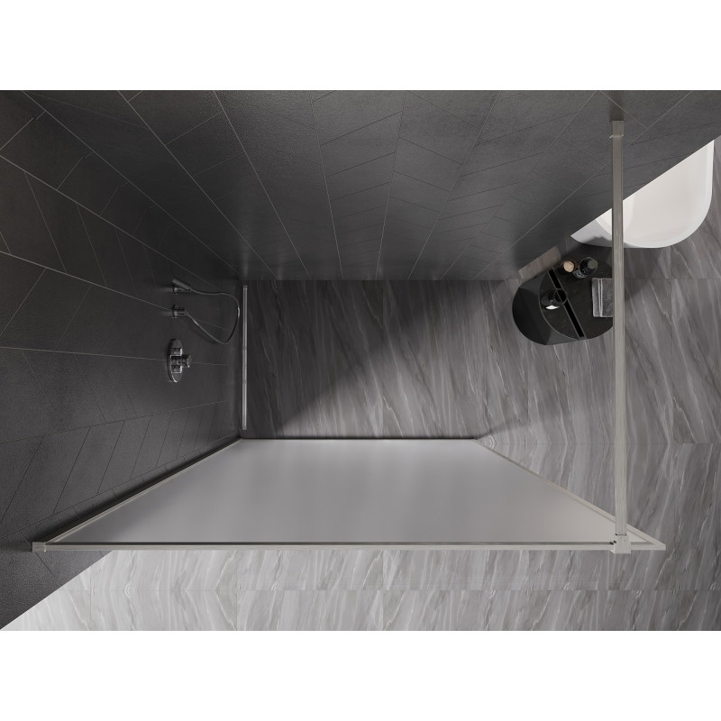 Mexen Kioto-XF Walk-in zuhanyfal kerettel 90 x 202 cm, jégkék 10 mm, kefélt nikkel - 800-090-104-97-30-X