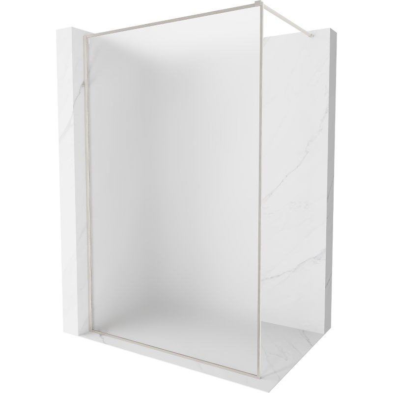 Mexen Kioto-XF perete de duș Walk-in cu cadru 100 x 202 cm, înghețat 10 mm, nichel periat - 800-100-104-97-30-X