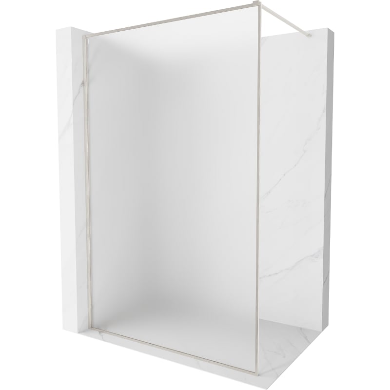 Mexen Kioto-XF perete de duș Walk-in cu cadru 140 x 202 cm, gheață 10 mm, nichel periat - 800-140-104-97-30-X
