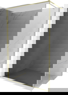 Mexen Kioto-XF walk-in zuhanyfal kerettel 110 x 202 cm, grafit 10 mm, arany kefélt - 800-110-104-55-40-X