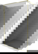Mexen Kioto-XF Walk-in zuhanyfal kerettel, 150 x 202 cm, grafit 10 mm, arany szálcsiszolt - 800-150-104-55-40-X
