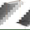 Mexen Kioto-XF perete de duș Walk-in cu ramă 140 x 202 cm, grafit 10 mm, aur roz - 800-140-104-60-40-X