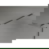 Mexen Kioto-XF perete de duș Walk-in cu cadru 100 x 202 cm, grafit 10 mm, gri armat periat - 800-100-104-66-40-X