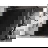 Mexen Kioto-XF Walk-in zuhanyfal kerettel 120 x 202 cm, grafit 10 mm, szálcsiszolt szürke - 800-120-104-66-40-X