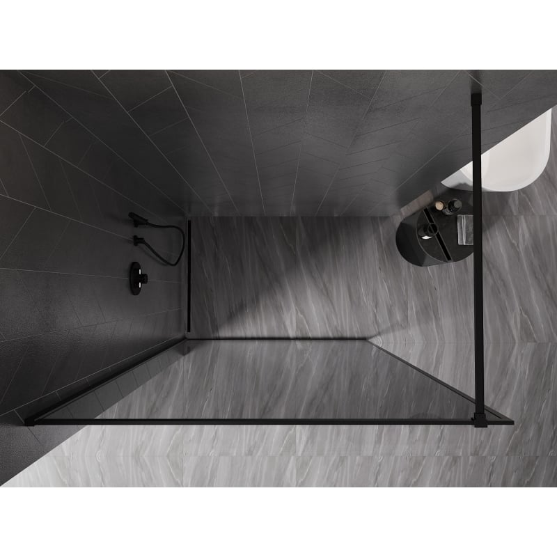 Mexen Kioto-XF perete de duș Walk-in cu cadru 100 x 202 cm, grafit 10 mm, negru - 800-100-104-70-40-X