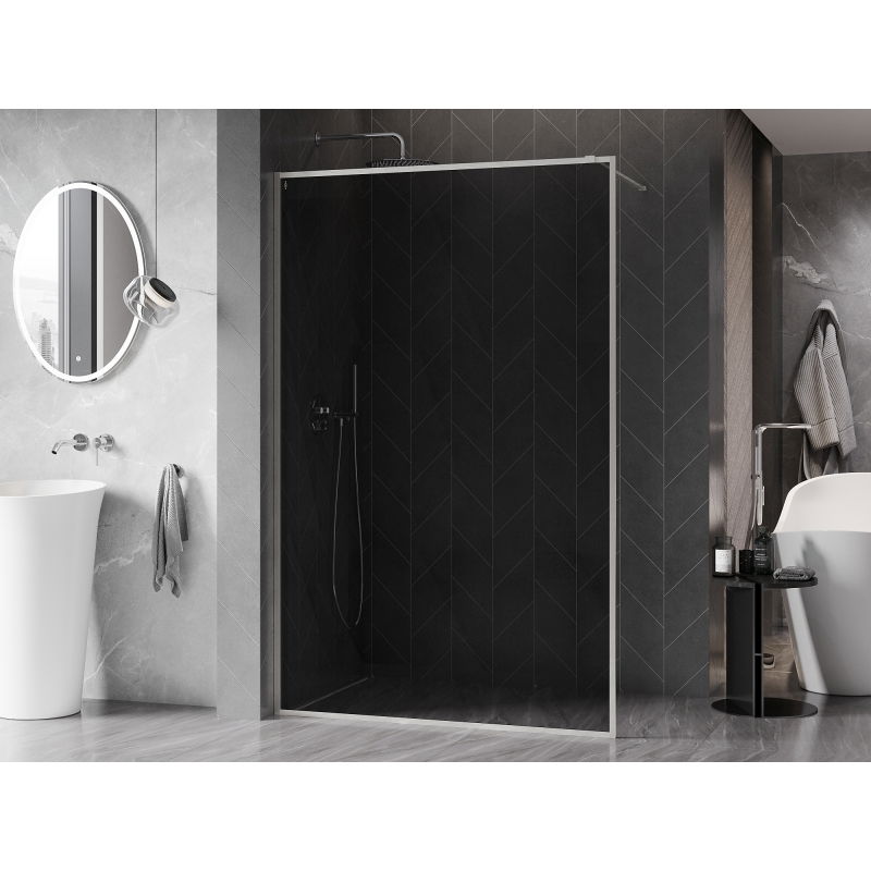 Mexen Kioto-XF perete de duș Walk-in cu cadru 60 x 202 cm, grafit 10 mm, nichel periat - 800-060-104-97-40-X
