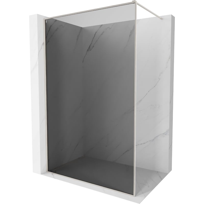 Mexen Kioto-XF Walk-in tusolópanel kerettel 100 x 202 cm, grafit 10 mm, csiszolt nikkel - 800-100-104-97-40-X