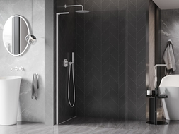 Mexen Kioto-X L perete de duș Walk-in 70 x 200 cm, transparent 10 mm, alb - 800-070-107-20-00-X