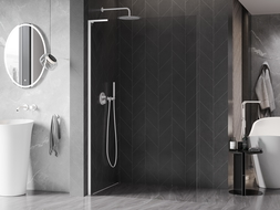 Mexen Kioto-X L panou de duș Walk-in 100 x 200 cm, transparent 10 mm, alb - 800-100-107-20-00-X