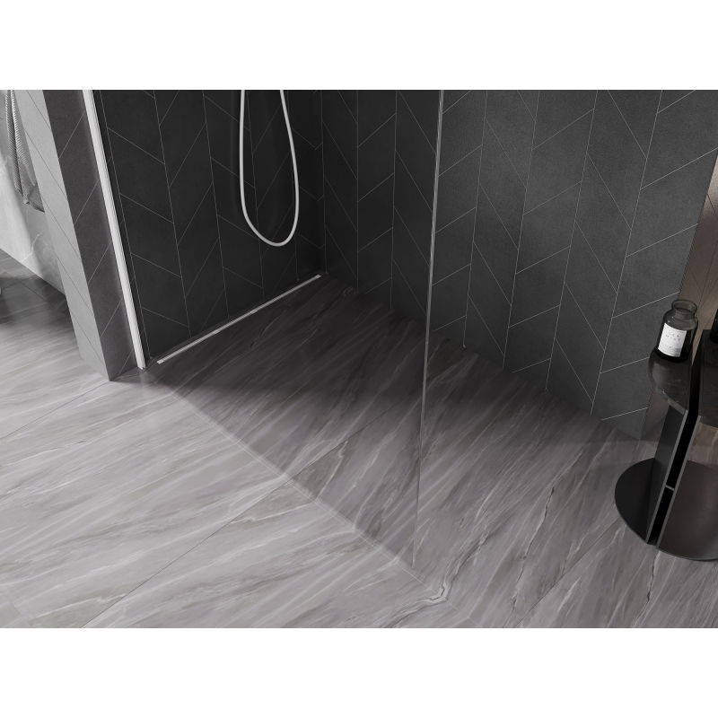 Mexen Kioto-X L zuhanyfal Walk-in 120 x 200 cm, átlátszó 10 mm, fehér - 800-120-107-20-00-X