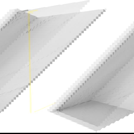 Mexen Kioto-X L perete de duș Walk-in 110 x 200 cm, transparent 10 mm, auriu periat - 800-110-107-55-00-X