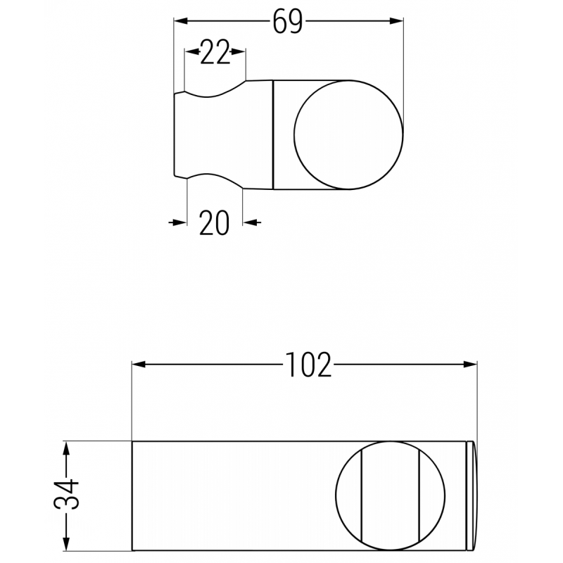 Mexen suport de duș, crom - 79356-00
