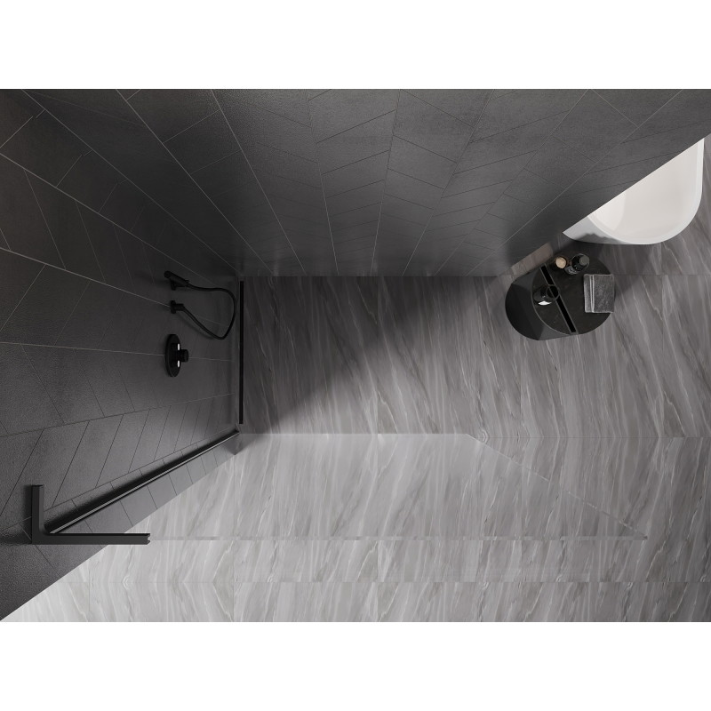 Mexen Kioto-X L Walk-in zuhanyfal 80 x 200 cm, átlátszó 10 mm, gun metal - 800-080-107-95-00-X