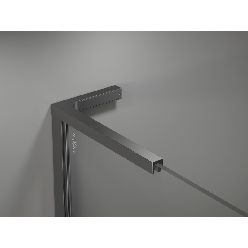 Mexen Kioto-X L Walk-in zuhanyfal 80 x 200 cm, átlátszó 10 mm, gun metal - 800-080-107-95-00-X