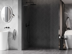 Mexen Kioto-X L perete de duș Walk-in 100 x 200 cm, transparent 10 mm, gun metal - 800-100-107-95-00-X