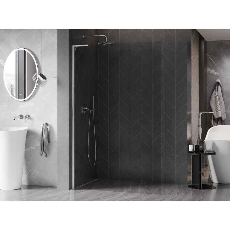 Mexen Kioto-X L Walk-in zuhanyfal 50 x 200 cm, átlátszó 10 mm, csiszolt nikkel - 800-050-107-97-00-X