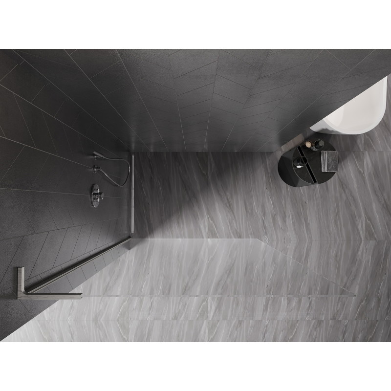 Mexen Kioto-X L Walk-in zuhanyfal 50 x 200 cm, átlátszó 10 mm, csiszolt nikkel - 800-050-107-97-00-X