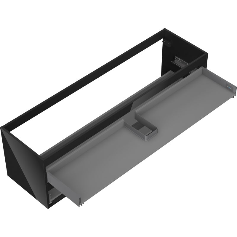 Mexen Box-A fürdőszobai szekrény test 160 cm, 2 fiók, fekete fényes - 91AX0-1600-470-2-70