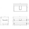 Mexen Box-A alsó szekrény keret 80 cm, 2 fiókos, fekete matt - 91AX0-0800-470-2-71