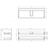Mexen Box-A 120 cm-es mosdó alatti szekrénytest, 2 fiók, fekete matt - 91AX0-1200-470-2-71