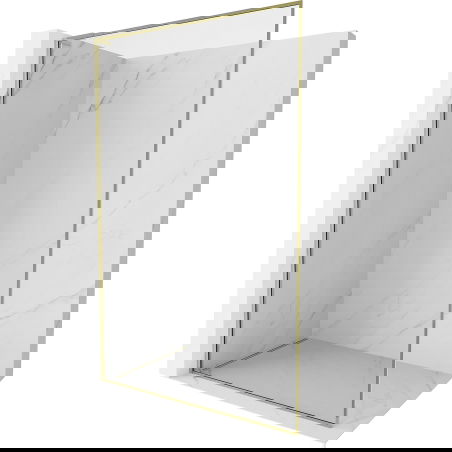 Mexen Kioto-XF L panou de duş Walk-in cu cadru 50 x 202 cm, transparent 10 mm, auriu - 800-050-174-50-00-XF