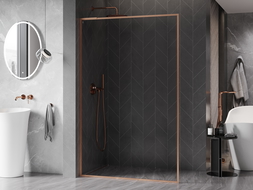 Mexen Kioto-XF L perete de duș Walk-in cu ramă 70 x 202 cm, transparent 10 mm, cupru periat - 800-070-174-65-00-XF