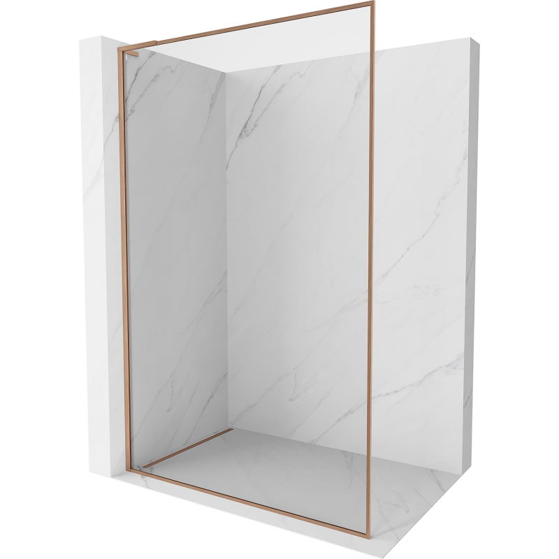 Mexen Kioto-XF L perete de duș Walk-in cu cadru 80 x 202 cm, transparent 10 mm, cupru periat - 800-080-174-65-00-XF