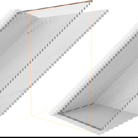 Mexen Kioto-XF L walk-in zuhanyfal kerettel 90 x 202 cm, átlátszó 10 mm, kefélt réz - 800-090-174-65-00-XF