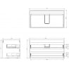 Mexen Box-A mosdószekrény korpus 90 cm, 2 fiók, tölgy - 91AX0-0900-470-2-81