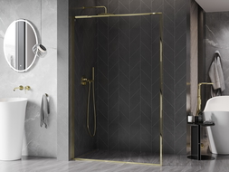Mexen Kioto-F L panou de duș Walk-in cu cadru 55 x 202 cm, transparent 8 mm, auriu - 800-055-174-50-00