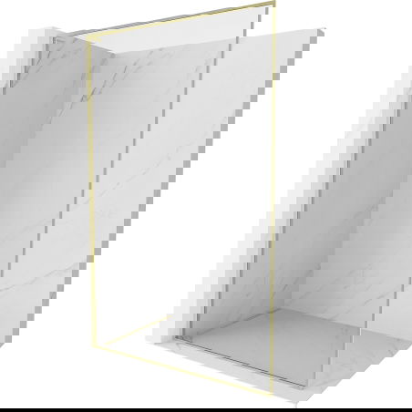 Mexen Kioto-F L panou de duș Walk-in cu ramă 70 x 202 cm, transparent 8 mm, auriu periat - 800-070-174-55-00