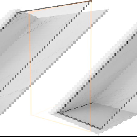 Mexen Kioto-F L perete de duș Walk-in cu cadru 80 x 202 cm, transparent 8 mm, aur roz - 800-080-174-60-00