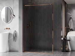 Mexen Kioto-F L Walk-in zuhanyfal kerettel 95 x 202 cm, átlátszó 8 mm, rózsaarany - 800-095-174-60-00