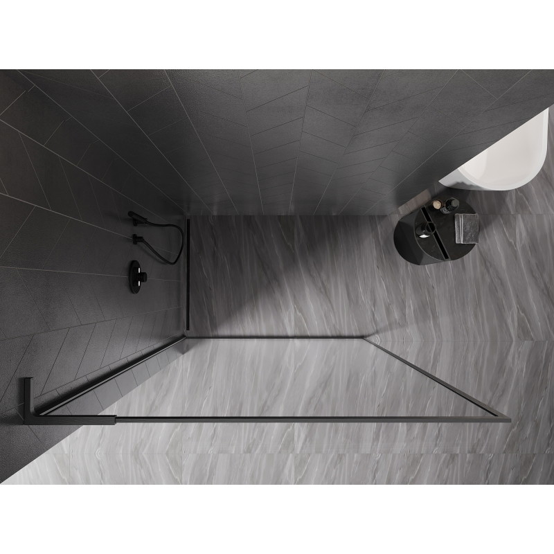 Mexen Kioto-F L perete de duș Walk-in cu ramă 100 x 202 cm, transparent 8 mm, gri armat periat - 800-100-174-66-00