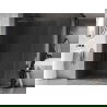 Mexen Kioto-F L "walk-in" zuhanyfal kerettel 115 x 202 cm, átlátszó 8 mm, szálcsiszolt pisztoly szürke - 800-115-174-66-00