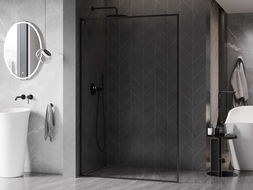 Mexen Kioto-F L perete de duș Walk-in cu cadru 100 x 202 cm, transparent 8 mm, negru - 800-100-174-70-00