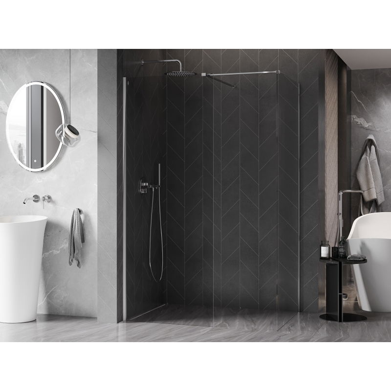 Mexen Kioto-X zuhanyfal Walk-in 80 x 80 cm, átlátszó 10 mm, króm - 800-080-202-01-00-080-X
